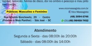 Vico Massagista e Quiropraxia em São José SC de segunda a sábado com hora marcada - Massagem Terapêutica, Massoterapia, Ventosa-Terapia, Shiatsu, Do-In e Reflexologia